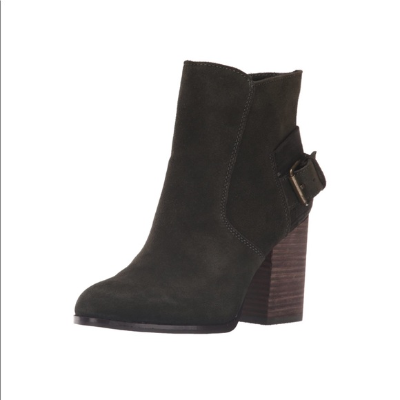 NWOT Sbicca Lorenza Suede Leather Block Heel Ankle Booties - Green - SIZE 8 - Picture 4 of 7